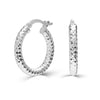 925 Sterling Silver Hoop Earrings for Women Diamond-Cut Classic Italian Design Earring Hoops for Women 25MM