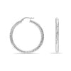 925 Sterling Silver Hoop Earrings for Women Diamond-Cut Classic Italian Design Earring Hoops for Women 30MM