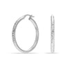 925 Sterling Silver Italian Design Diamond-Cut Hoop Earrings for Women