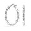 925 Sterling Silver Italian Design Diamond-Cut Hoop Earrings for Women