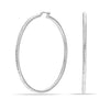 925 Sterling Silver Large Diamond-Cut Classic Italian Design Hoop Earrings for Women 70MM