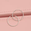 925 Sterling Silver Endless Lightweight Diamond-Cut Textured Round Shape Hinged Hoop Earrings for Women Teen