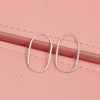 925 Sterling Silver Endless Lightweight Diamond-Cut Textured Oval Square Teardrop Shape Hinged Hoop Earrings for Women