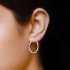925 Sterling Silver Two Tone Hoop Earrings for Teen Women