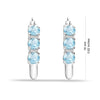 925 Sterling Silver Blue Topaz Round Hoop Earrings for Teen Women 3 MM