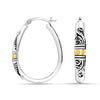 925 Sterling Silver Antique Bali Hoop Earrings for Women