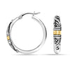 925 Sterling Silver Jewellery Round Antique Bali Hoop Earrings for Women Teen 25MM