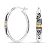 925 Sterling Silver Antique Bali Hoop Earrings for Women