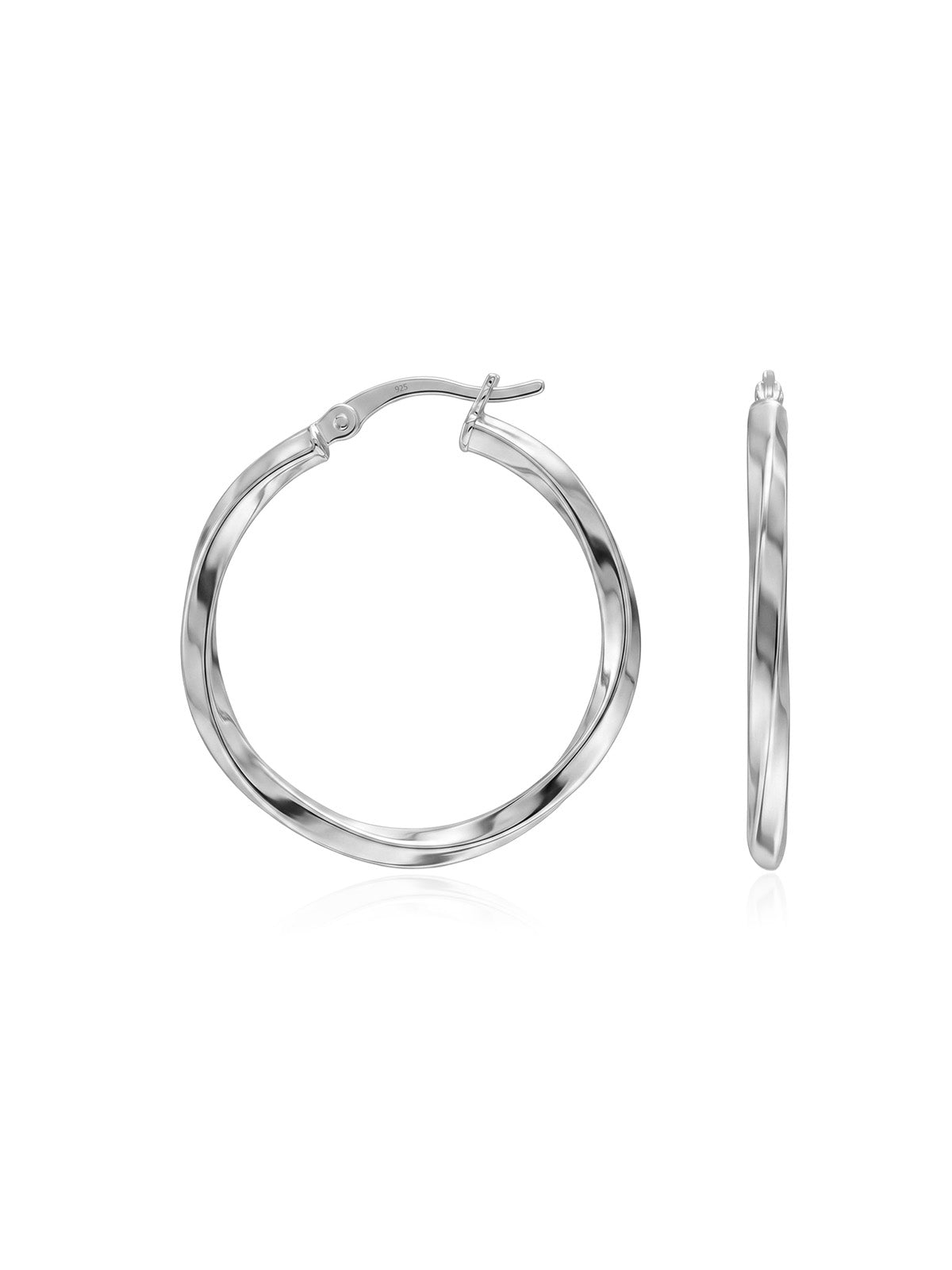 Silver Click-Top Hoop Earrings