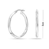 925 Sterling Silver Twisted Round Click-Top Hoop Earrings for Women