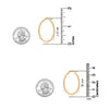 925 Sterling Silver Jewellery Pearl Double Hoop Earrings for Teen and Women