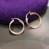 925 Sterling Silver Light-Weight Three-Tone Intertwining Round Tube Polished Hoop Earrings for Women 33MM