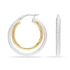925 Sterling Silver 18K Gold-Plated Two-Tone Round Hoop Earrings for Women Teen