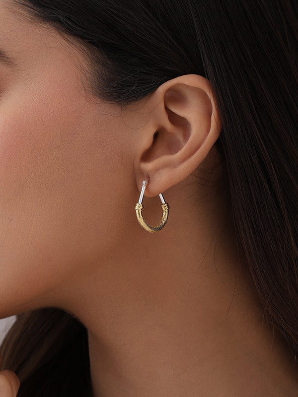 Golden Whisper Oval Hoops