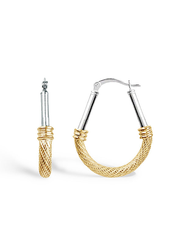 Golden Whisper Oval Hoops