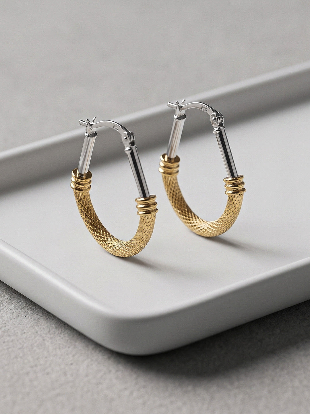 Golden Whisper Oval Hoops