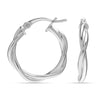 925 Sterling Silver Classic Twisted Lightweight Italian SMALL Hoop Earrings for Women Teen