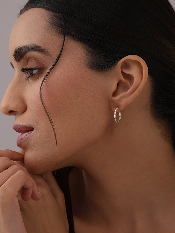 Silver Twist Rope Hoops