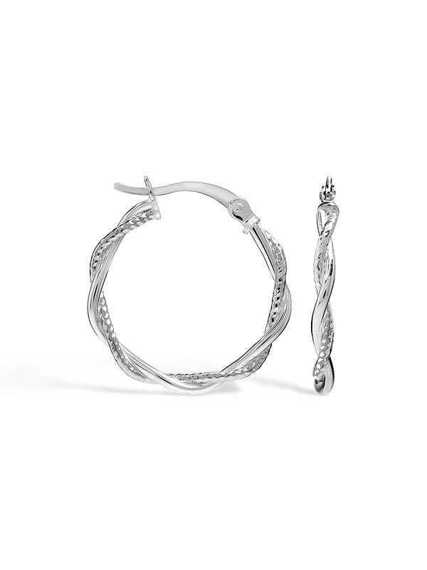 Silver Twist Rope Hoops