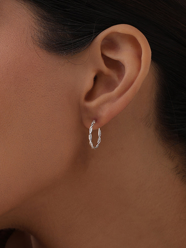 Silver Twist Rope Hoops