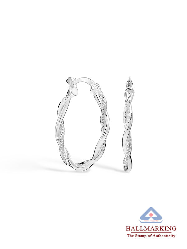 Silver Twist Rope Hoops