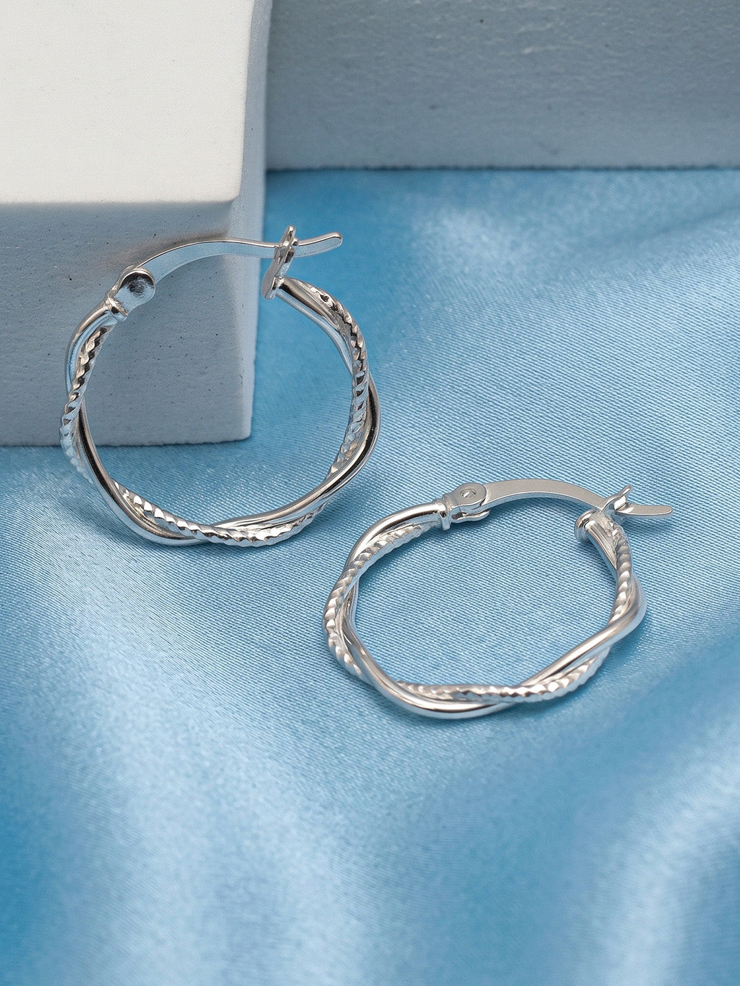 Silver Twist Rope Hoops
