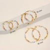 925 Sterling Silver 14K Gold-Plated Three-Tone Lightweight Twist Round Hoop Earrings for Women