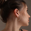 925 Sterling Silver 14K Gold-Plated Three-Tone Lightweight Twist Round Hoop Earrings for Women