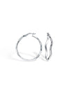 Silver Wave Twist Hoops