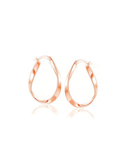 Rose Gold Wavy hoop Earrings for Women