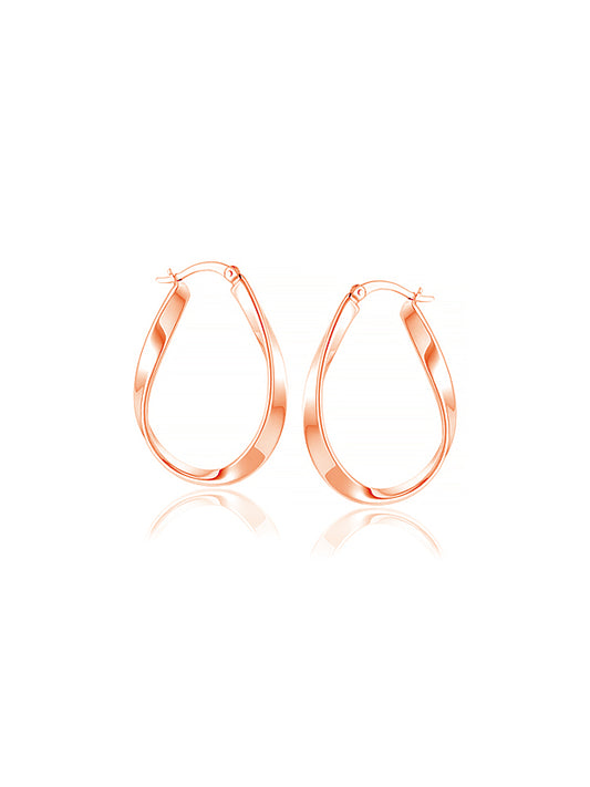 Rose Gold Wavy hoop Earrings for Women