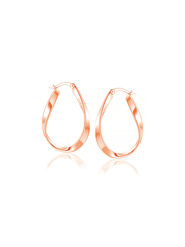 Rose Gold Wavy hoop Earrings for Women