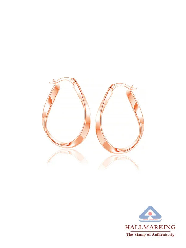 Rose Gold Wavy hoop Earrings for Women