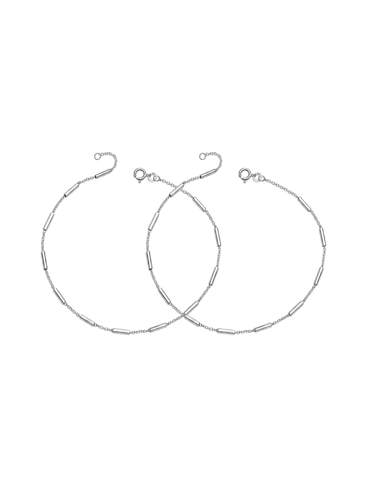 Silver Radiant Station Anklet
