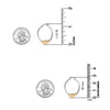 925 Sterling Silver 14K Gold-Plated Light-Weight Round Two-Tone Bead Ball Hoop Earrings for Women