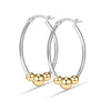 925 Sterling Silver Oval Two-Tone Hoop Earrings for Women