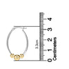 925 Sterling Silver Oval Two-Tone Hoop Earrings for Women