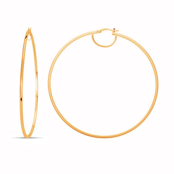 925 Sterling Silver BIG Italian Hoop Earrings for Women