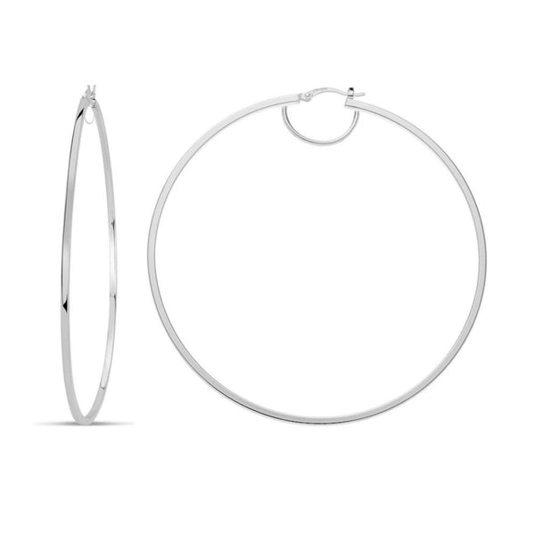 925 Sterling Silver BIG Italian Hoop Earrings for Women