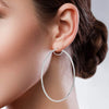 925 Sterling Silver BIG Italian Hoop Earrings for Women 80 MM