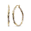 925 Sterling Silver Two-Tone Light-Weight Italian Design Hoop Earrings for Women 30 MM