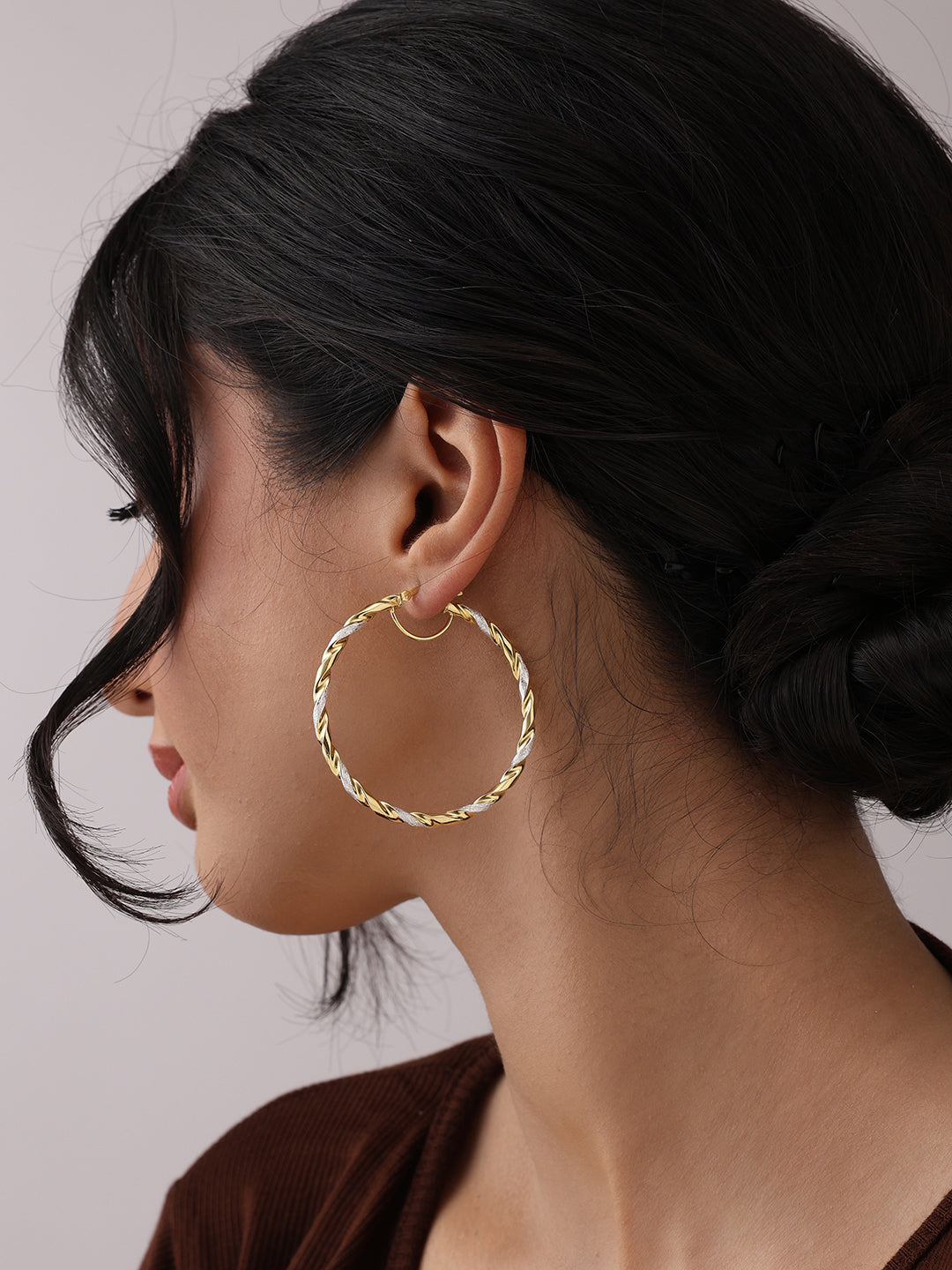 Dual Tone Italian Hoops