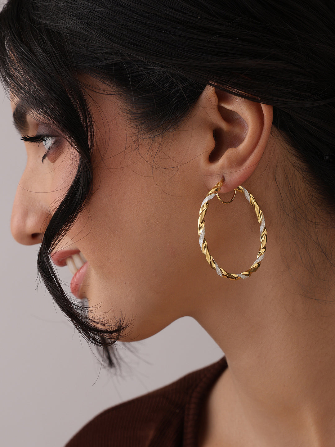 Dual Tone Italian Hoops