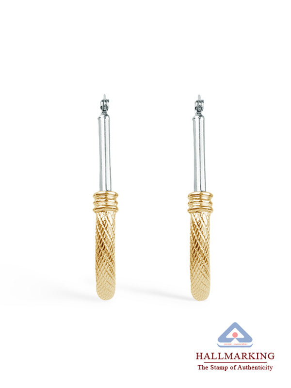 Textured Aura Two-Tone Hoops