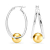 925 Sterling Silver Pearl Hoop Earrings for Teen and Women