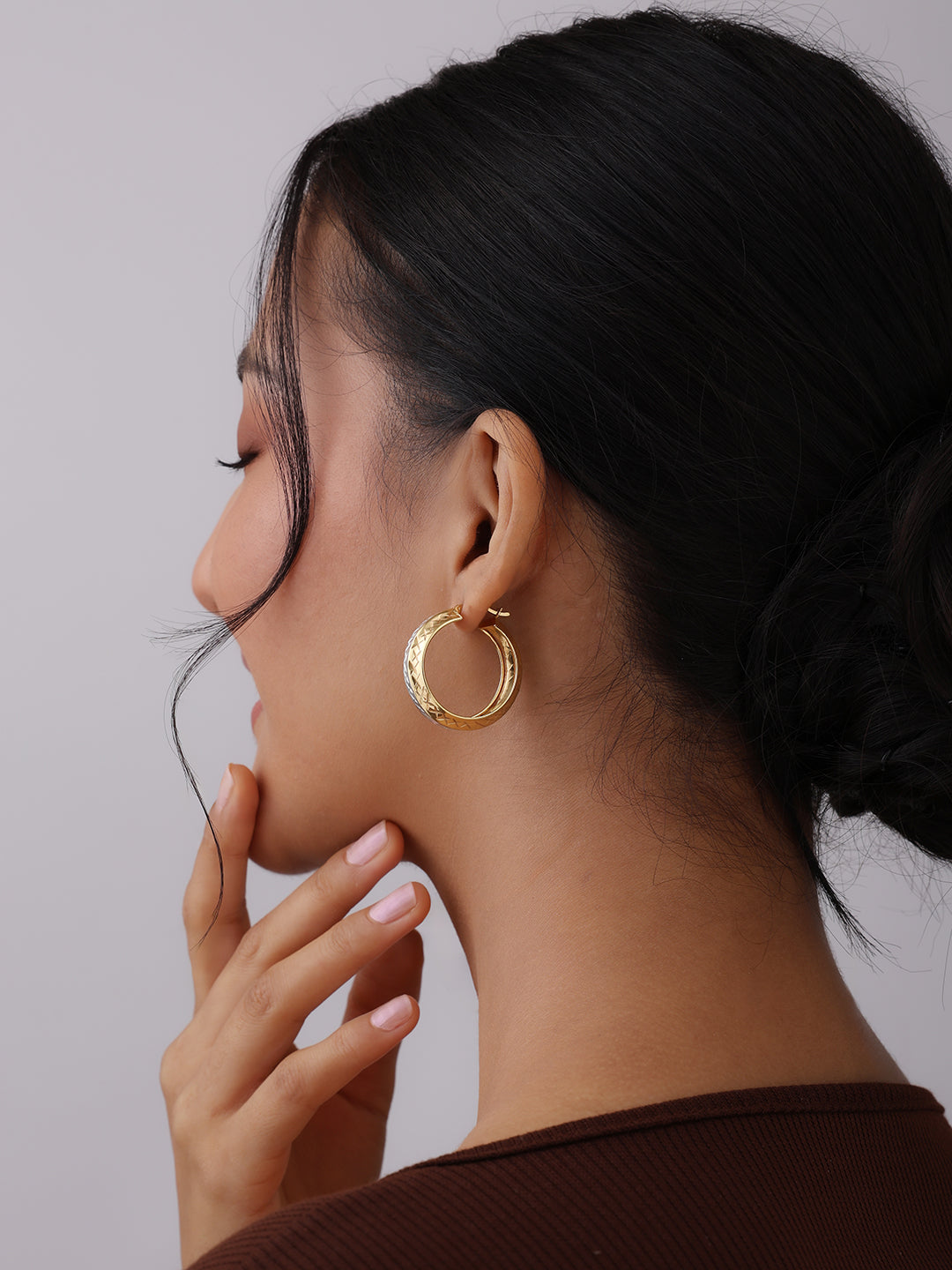 Multi Finish Hoop Earrings