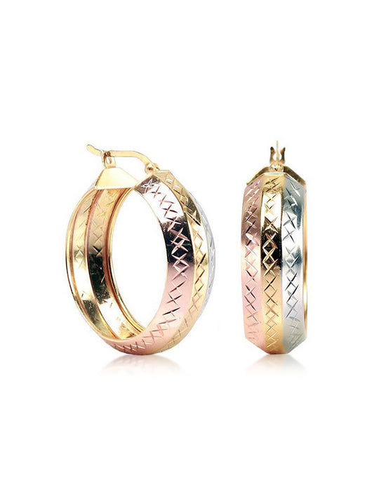 Multi Finish Hoop Earrings