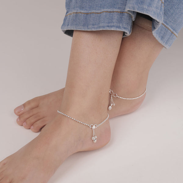 925 Sterling Silver Modern Anklets for Women and Girls (PAIR ANKLET)