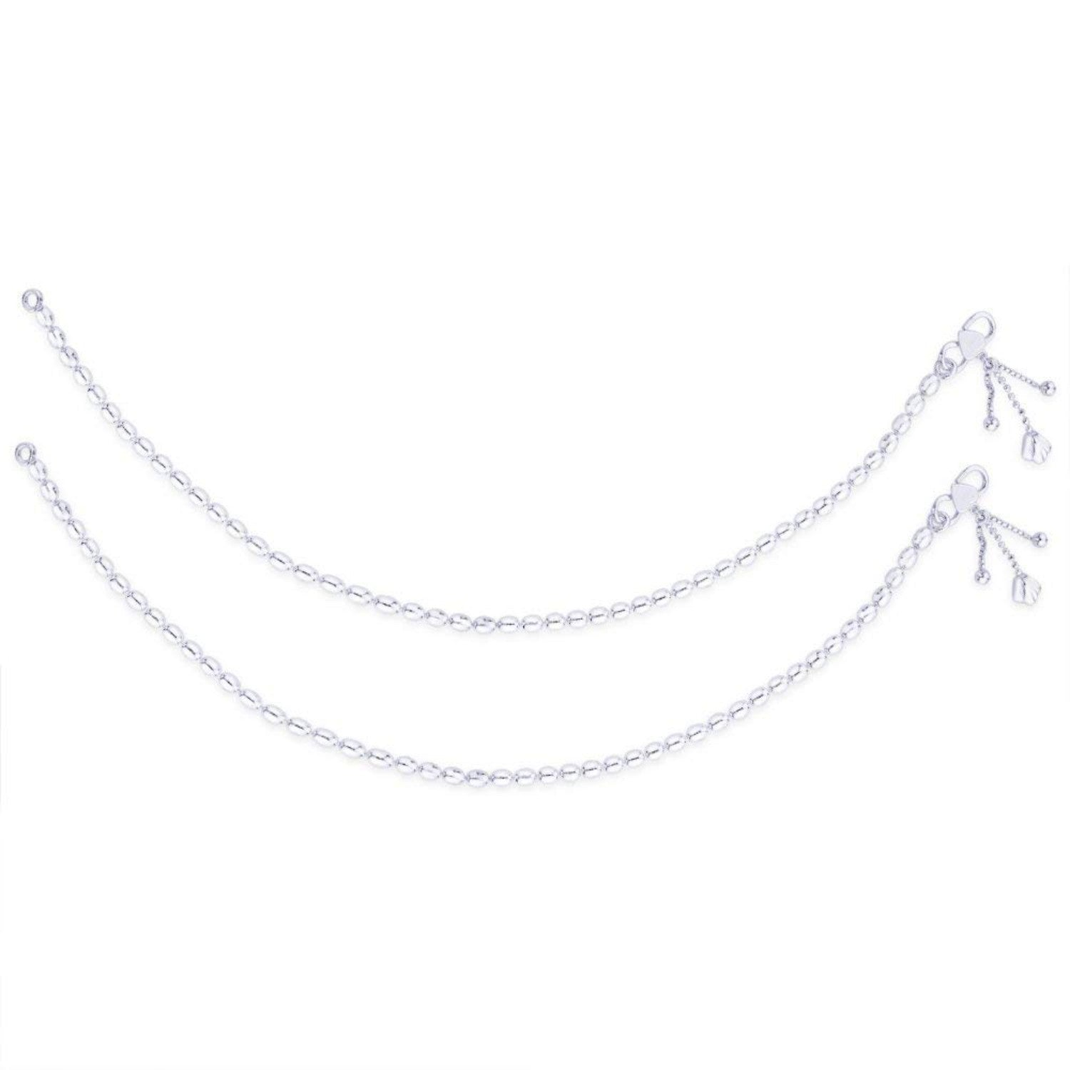 925 Sterling Silver Flower Charm Chain Anklet for Women