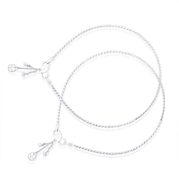 925 Sterling Silver Modern Sleek Chain Anklets for Women (PAIR ANKLET)